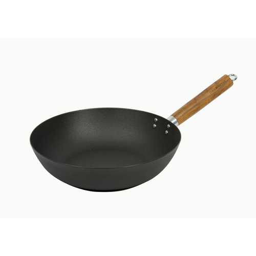 Davis & Waddell Lotus Rock Non-Stick Stirfry Wok 46x30x8cm - Black/Natural