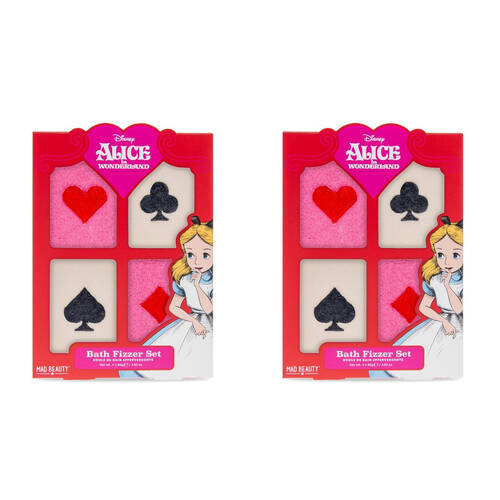 2PK Disney Alice in Wonderland Bath Fizzer Set Red Raspberry & Honeydew
