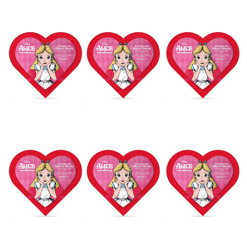 6PK Disney Alice in Wonderland Cosmetic Skincare Sheet Mask Raspberry