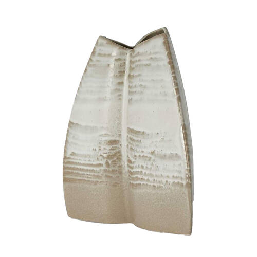 Belle Noris Stoneware Waterproof Vase Wide 23x29.5cm - White