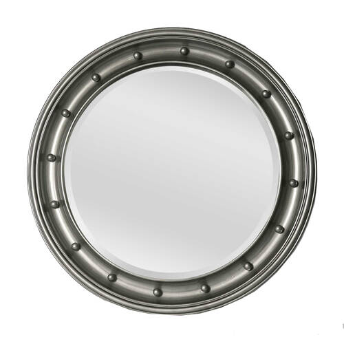Belle Clive Hanging Wall Mirror Round 90cm - Burnt Silver
