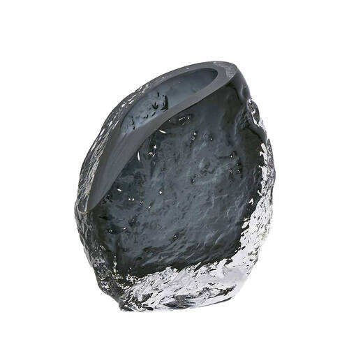 Belle Rook Hand Blown Glass Vase Small 17.5x18cm - Smoke