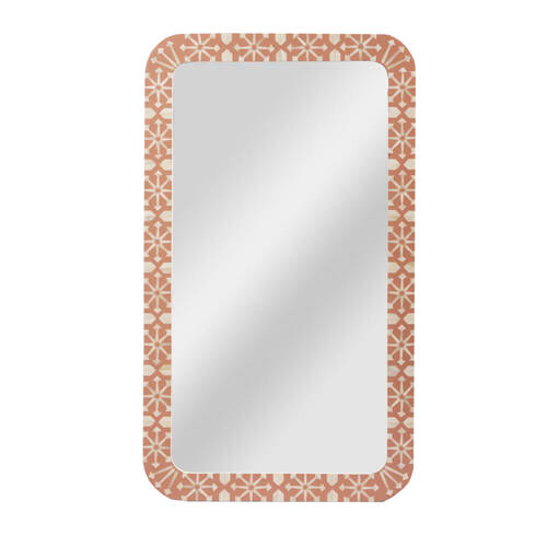 Belle Adina Bone Inlay Handcrafted Mirror 120x70cm - Peach/White