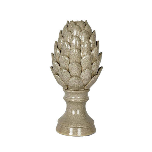 Belle Ceramic Artichoke Sculpture Tall 15x32cm - Brown