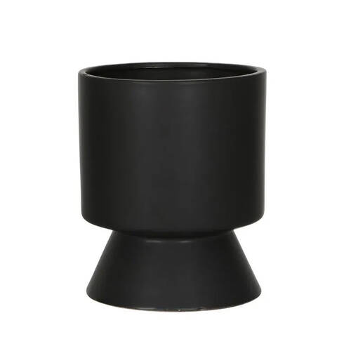 Belle Luca Dolomite Flower Pot/Planter Small 19.8cm Home Decor - Black
