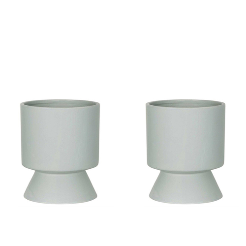 2PK Belle Luca Dolomite Pot Planter Small 20cm - Storm Blue