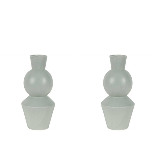 2PK Belle Assane Porcelain Flower Vase Decor 25cm - Storm Blue
