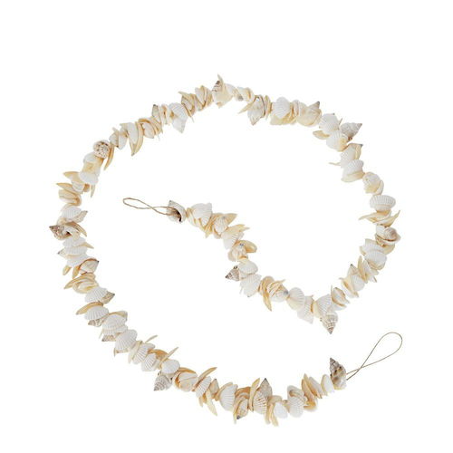 Belle Brighton Shell Garland On Jute String Hanging Home Decor 90cm - White