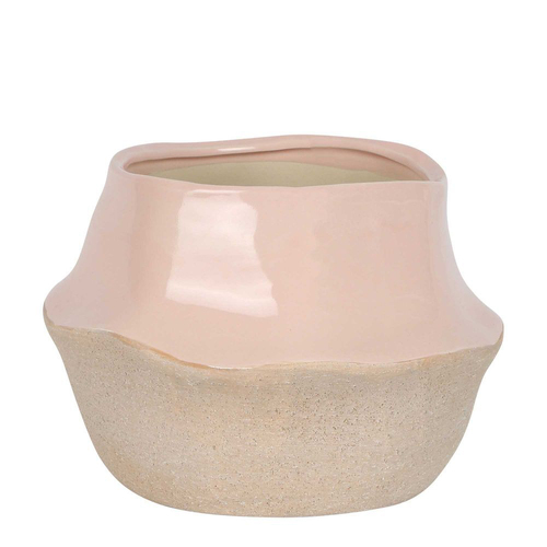 Belle Sarol Ceramic Flower Pot/Planter Large 22cm Home Decor - Blush