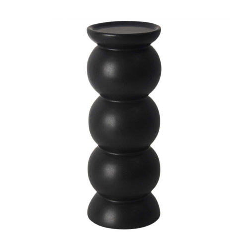 Belle Warham Ceramic Taper Candle Holder Stand 25.5cm - Black