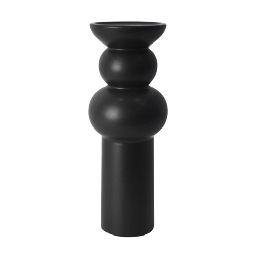 Belle Warlet Ceramic Taper Candle Holder Stand 31cm - Black