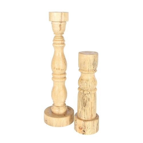 Belle Sulawesi Taper Candle Holder Stand 50cm Large - Light Timber