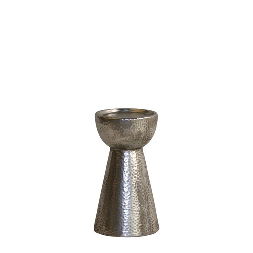 Belle Queenie Stoneware Taper Candle Holder 25cm - Silver