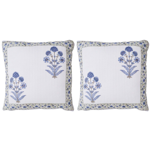 2PK LVD Cotton Quilted Square Cushion/Piilow 55cm - Layla