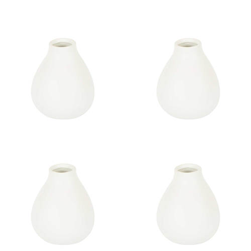 4PK Belle Freyja Bud Stoneware Flower Vase Small 13cm - White