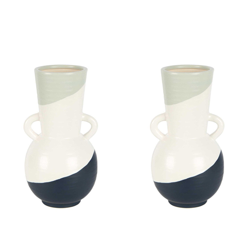 2PK Belle Freya Ceramic Flower Vase Small 30cm Plant Holder