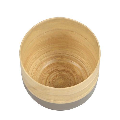 2pc Belle Blana Bamboo Flower Planter Home Decor - Grey