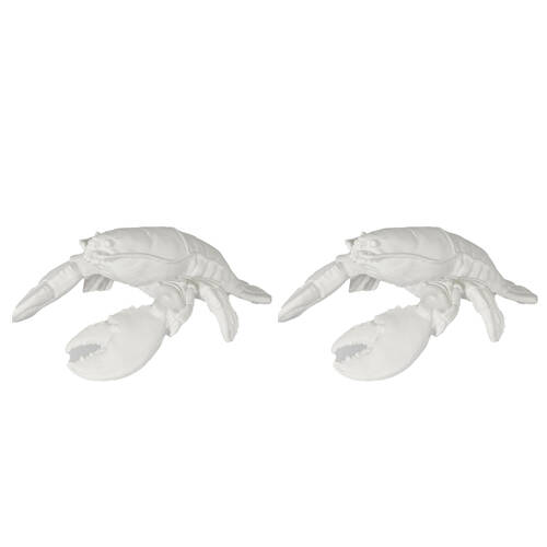 2PK Belle Polyresin Larry Lobster Sculpture 24.5x17.5cm - White