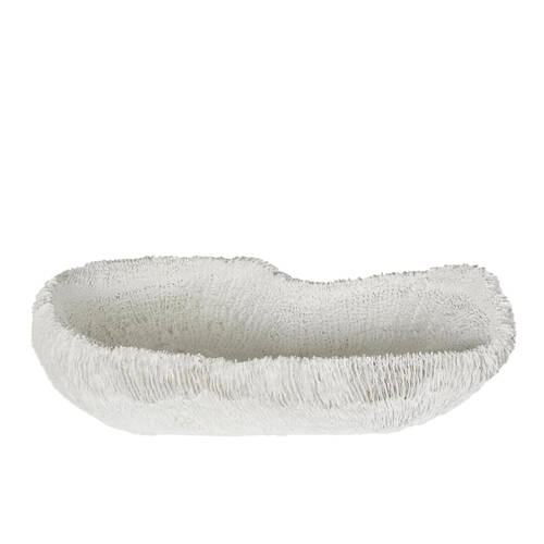 Belle Polyresin Haven Coral Bowl Sculpture 36x18cm - White