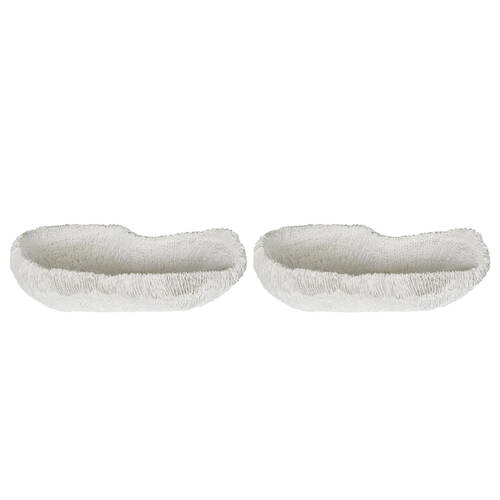 2PK Belle Polyresin Haven Coral Bowl Sculpture 36x18cm - White