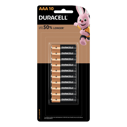 10pc Duracell Coppertop Long Lasting Alkaline AAA Batteries
