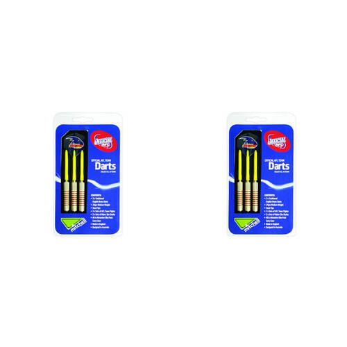 2x 3pc AFL Brass Darts Adelaide Western Team Dessign Flights & Shafts In Case