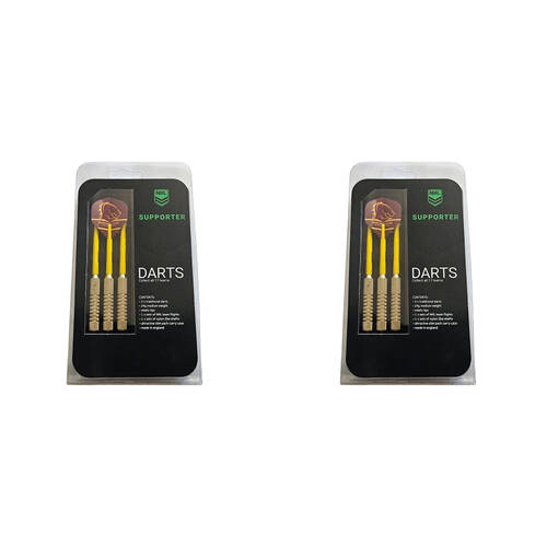 2x 3pc NRL Darts Brisbane Broncos Team Design Flights & Shafts Case Included