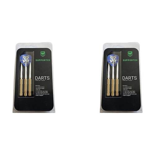 2x 3pc NRL Darts Canterbury Bulldogs Team Design Flights & Shafts Case Included