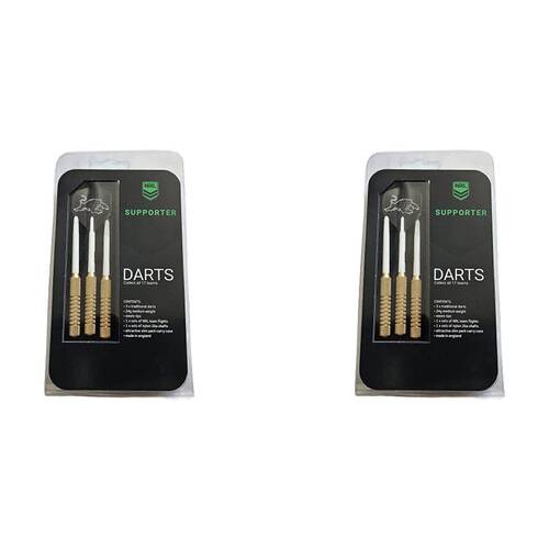 2x 3pc NRL Darts Penrith Panthers Team Design Flights & Shafts Case Included