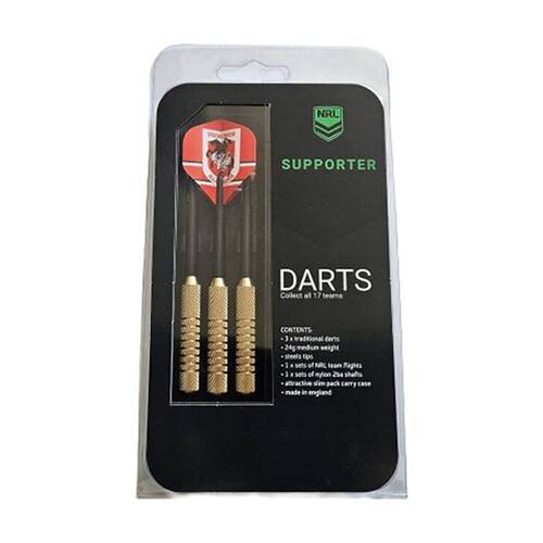 3pc NRL Darts St George Dragons Team Design Flights & Shafts Case Included