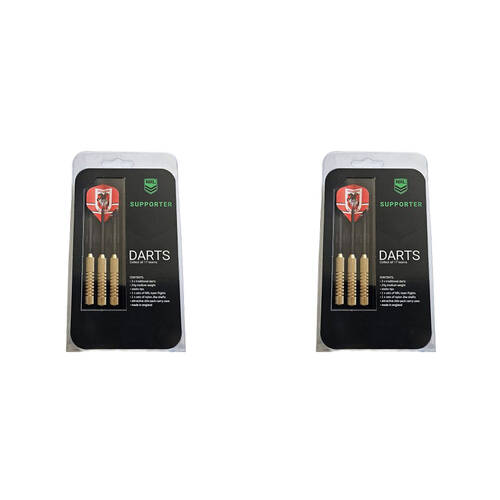 2x 3pc NRL Darts St George Dragons Team Design Flights & Shafts Case Included