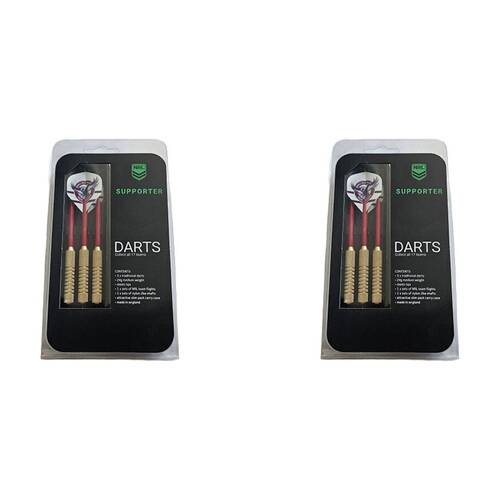 2x 3pc NRL Darts Manly Sea Eagles Team Design Flights & Shafts Case Included