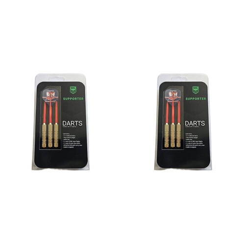 2x 3pc NRL Darts Sydney Roosters Team Design Flights & Shafts Case Included