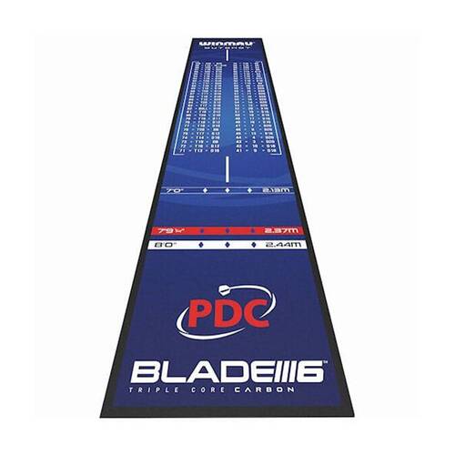 Winmau Outshot Soft Feel Check Out Dart Mat with Non Slip PVC Blue