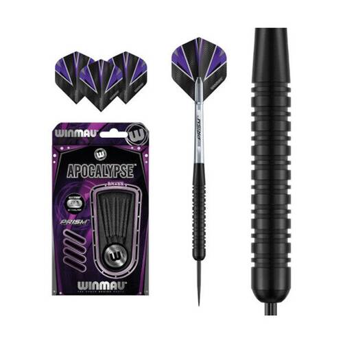 3pc Winmau Apocalypse Black Brass Darts 19 Gram New Design Wd1206 Purple