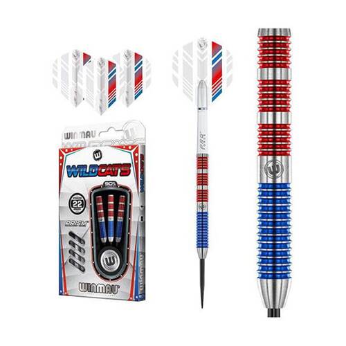 3pc Winmau Wildcats 90% Tungsten Alloy Darts 22 Gram New Design Wd1467 White