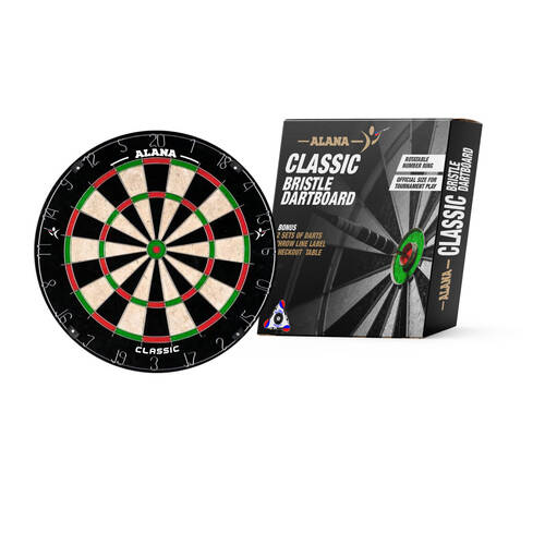 Alana Classical Bristle Round Wire Spider Dartboard w/ 2 Sets Brass Darts