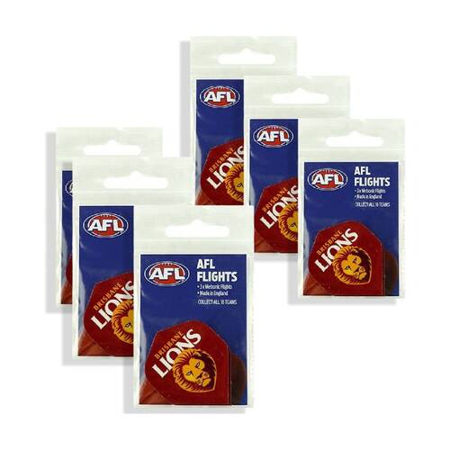 6x 3pc AFL Dart Flights Brisbane Lions Team Design Metronic Pack England Made