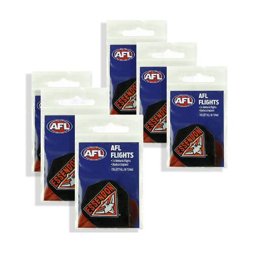 6x 3pc AFL Dart Flights Essendon Bombers Team Design Metronic England Made