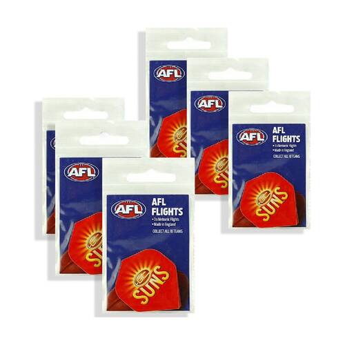 6x 3pc AFL Dart Flights Gold Coast Suns Team Design Metronic Pack England Made