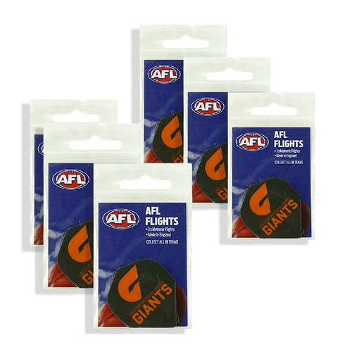 6x 3pc AFL Dart Flights GWS Giants Team Design Metronic Pack England Made