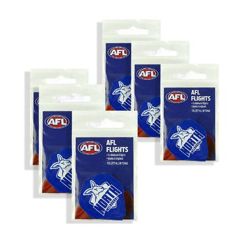 6x 3pc AFL Dart Flights Kangaroos North Melbourne Team Metronic Pack England Made