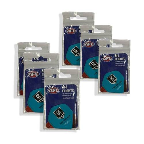 6x 3pc AFL Dart Flights Port Adelaide Team Design Metronic England Made