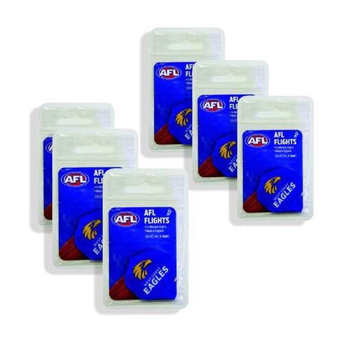 6x 3pc AFL Dart Flights Eagles West Coast Team Design Metronic Pack England Made