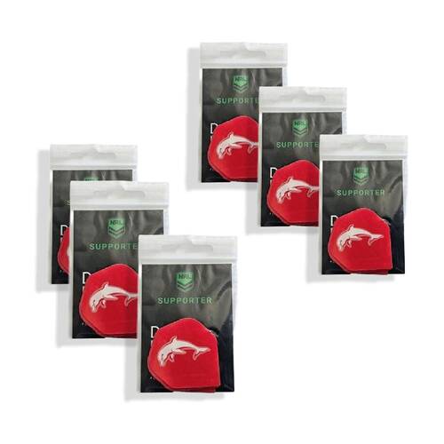 6x 3pc NRL Dart Flights Dolphins Gold Coast Team Design Metronic England Made