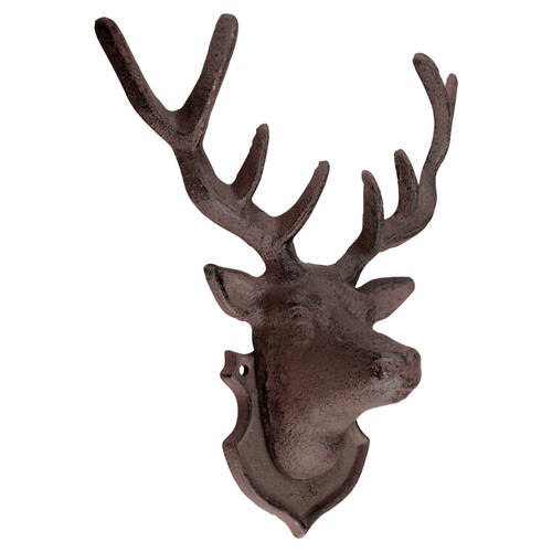 Esschert Design Cast Iron Wall Decor Deer Home Indoor 25.9cm Brown