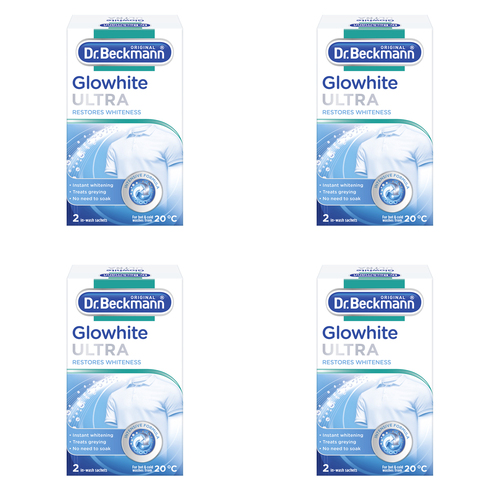 4x 2pc Dr Beckmann Glow White Ultra Clothes Laundry Detergent