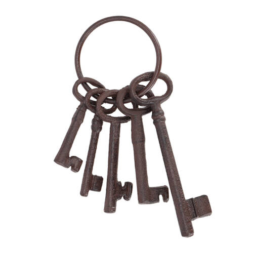 Esschert Design Decorative Key Ring Small Cast Iron 21.5cm Brown