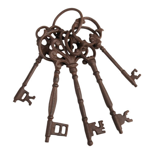 Esschert Design Decorative Key Ring Large Cast Iron 24.5cm Brown