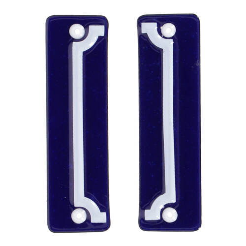 2pc Esschert Design Enamel House Number Frame Home Decor 11.8cm Blue